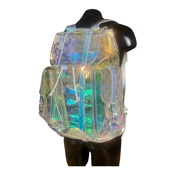 LOUIS VUITTON Christopher GM Prism PVC Monogram Backpack Mens XL +TAGS DUST BAG - Picture 16 of 16